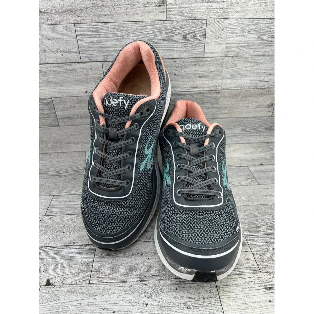Gravity Defyer Womens Athletic Walking Shoes Gray Turquoise Peach Size‎ 10